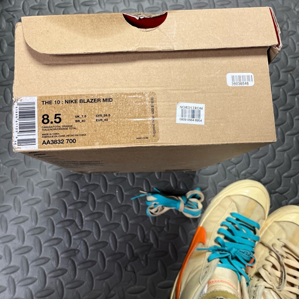Size 8.5 - Nike Blazer Mid x OFF-WHITE All Hallows Eve 2018 USED EX AA38… - Picture 7 of 15